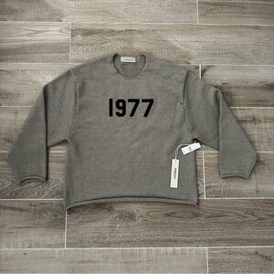 Fear of God Essentials Raw edge knit “Dark Oatmeal” 1977 sweatshirt